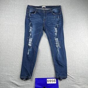Between Us Denim Jeans Distressed Casual Stretch Womens Size 16
